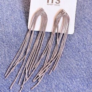 Silver chain earrings